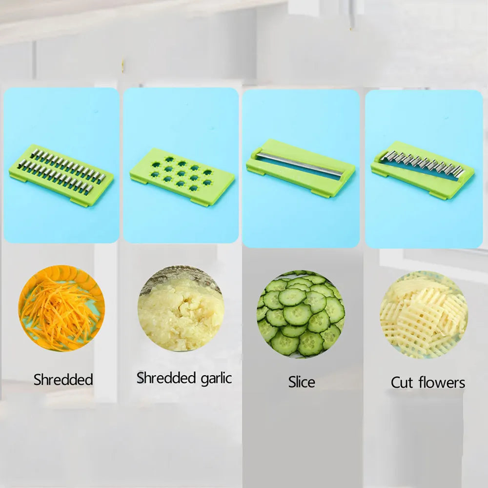 Cortador de verduras, rebanador multifuncional, pelador de patatas y frutas, rallador de zanahorias, accesorios de cocina, cesta para rebanar verduras.