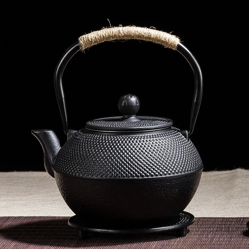 Tetera de hierro con infusor de acero inoxidable, tetera de hierro fundido para hervir agua y té oolong, 600/800/1200 ml