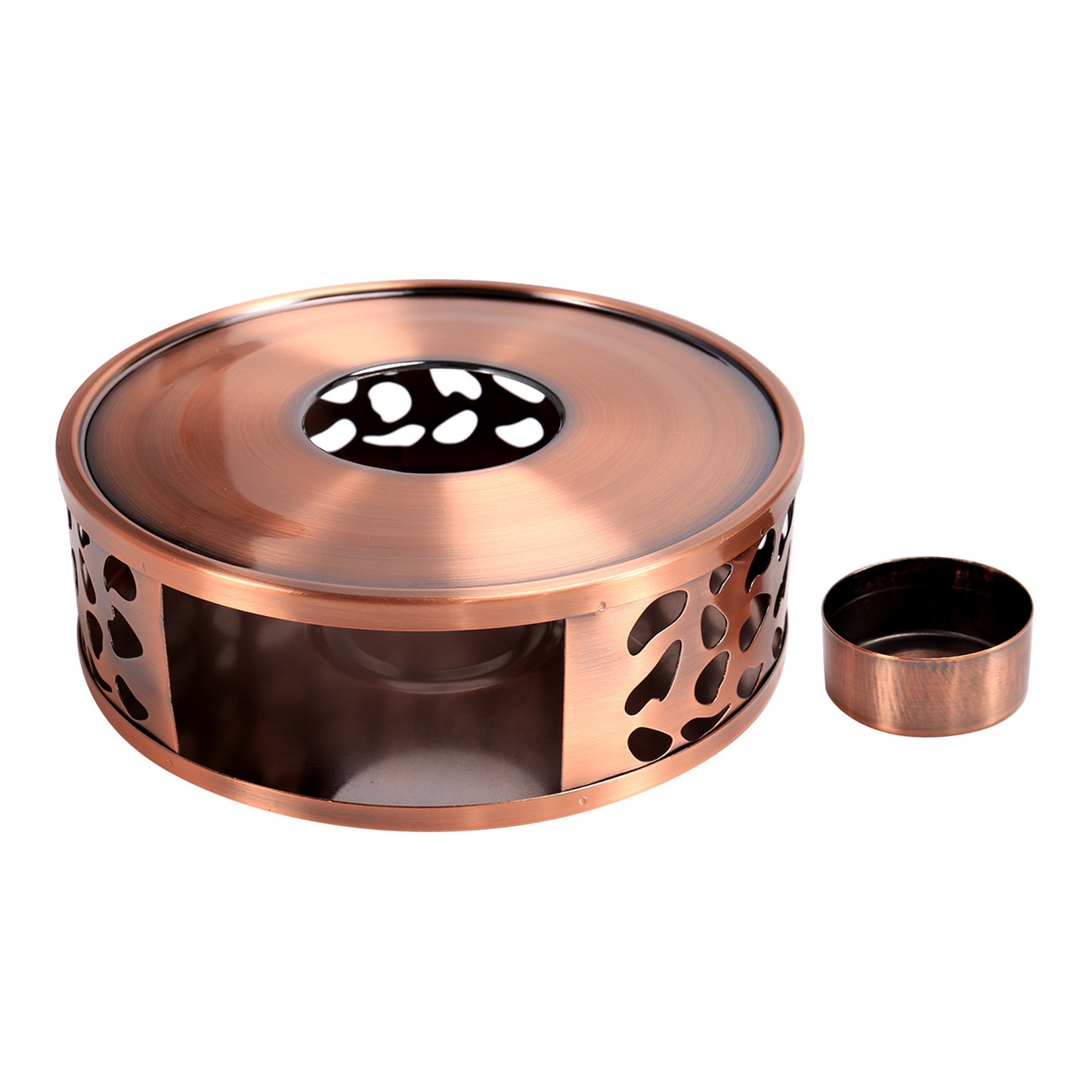 Calentador de té de acero inoxidable duradero, base calefactora, tetera, hornillo para té caliente, tetera con vela, juego de té