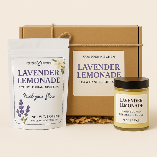 Set de regalo de té y vela de limonada de lavanda