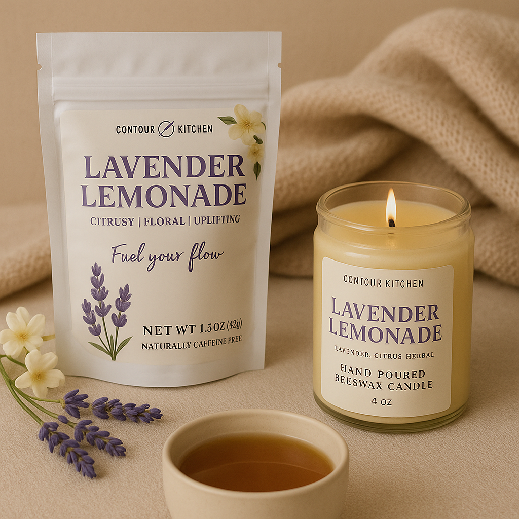 Lavender Lemonade Tea & Candle Gift Set