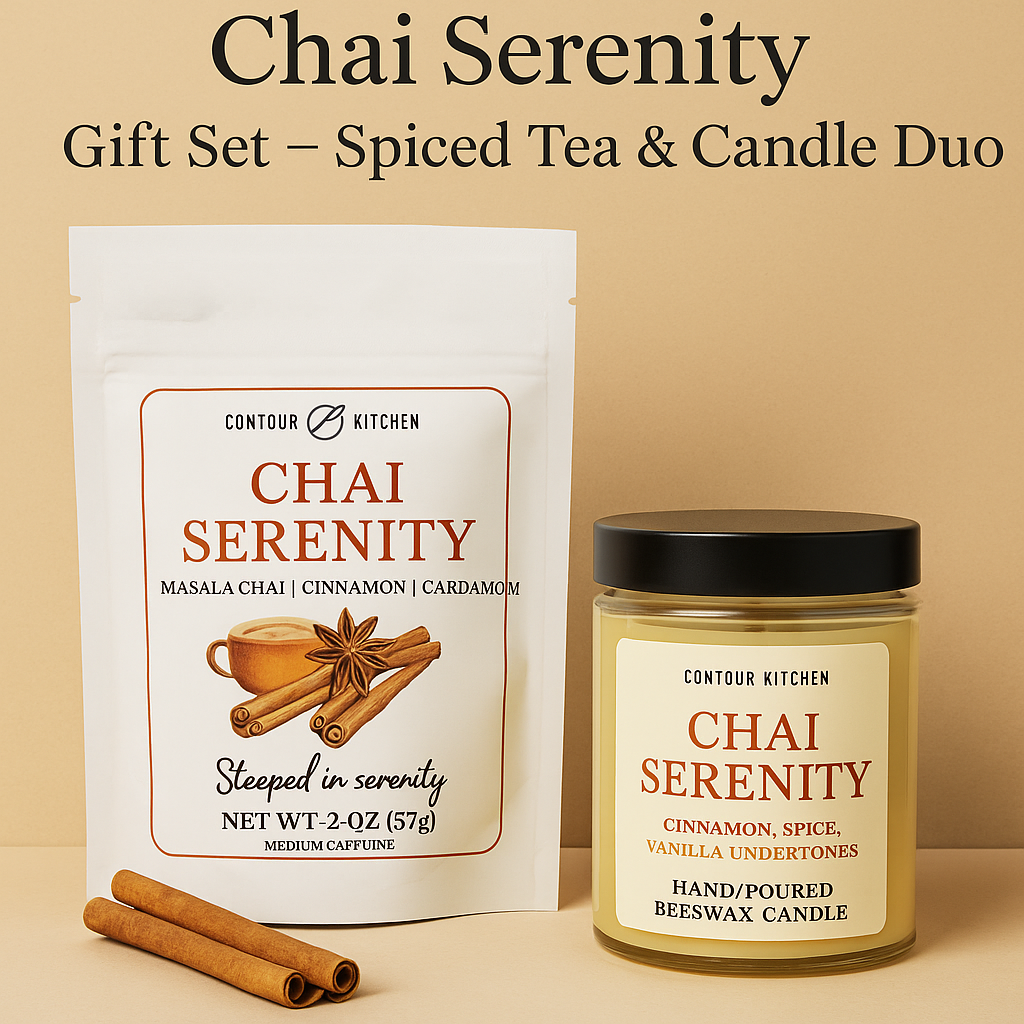 Chai Serenity Gift Set – Masala Chai Tea & Hand-Poured Beeswax Candle