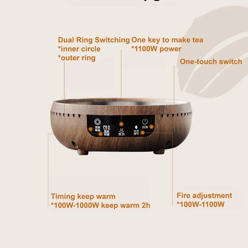 Calentadores eléctricos de cerámica de 220 V, para cafetera, moka y té, con temperatura ajustable de 1100 W.