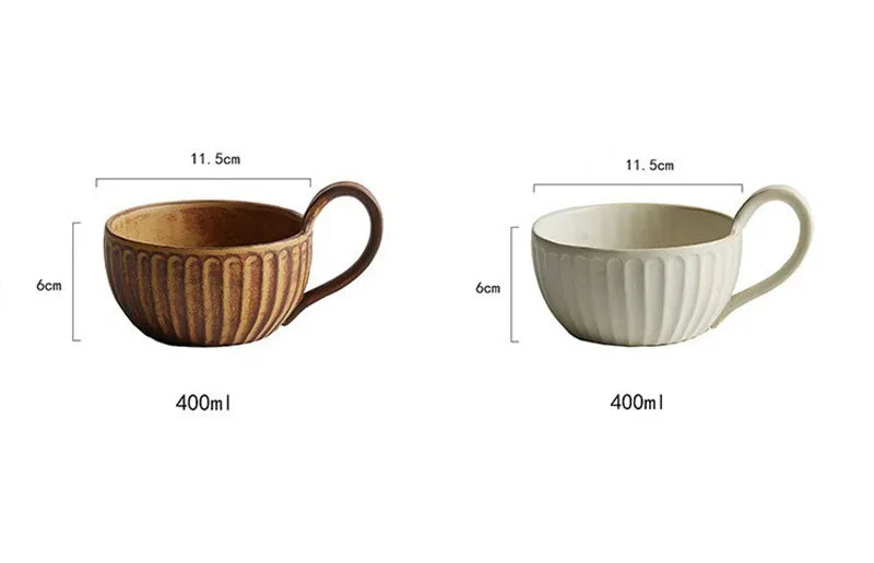 Retro Ceramic Mug Japanese Vintage Rough Pottery Coffee Cup Breakfast Oatmeal Milk Tea Cups Home Coffee Water Mup Drinkware