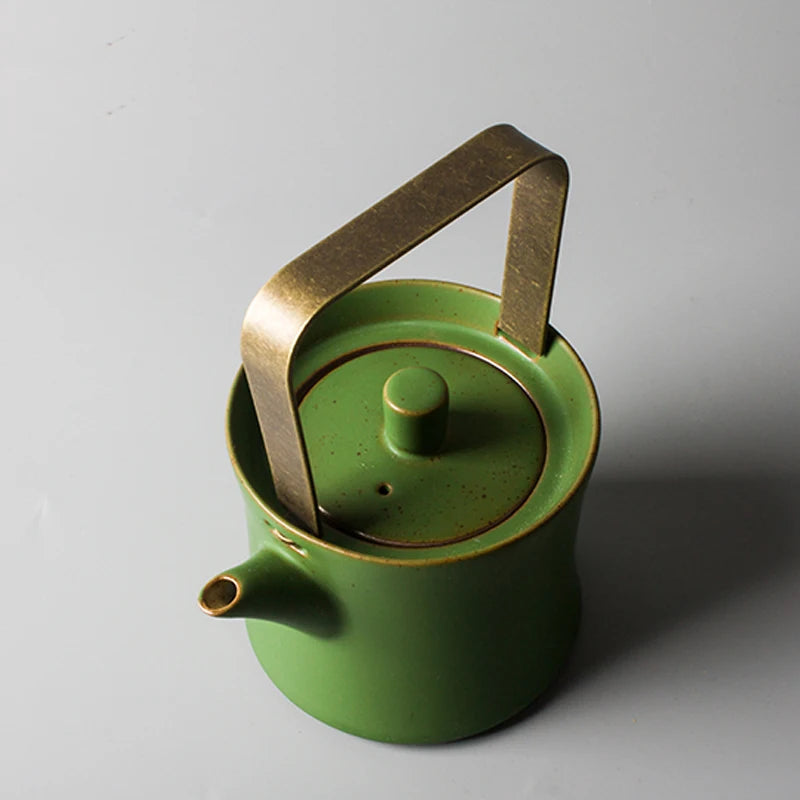 Green Bamboo Tea Set - Tea Pot & Tea Cups