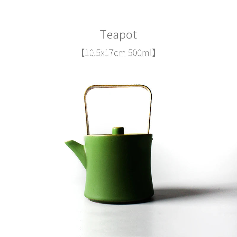 Green Bamboo Tea Set - Tea Pot & Tea Cups