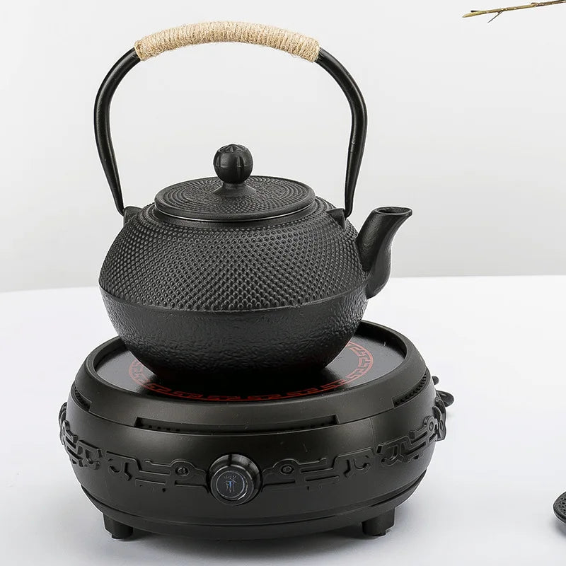Tetera de hierro con infusor de acero inoxidable, tetera de hierro fundido para hervir agua y té oolong, 600/800/1200 ml