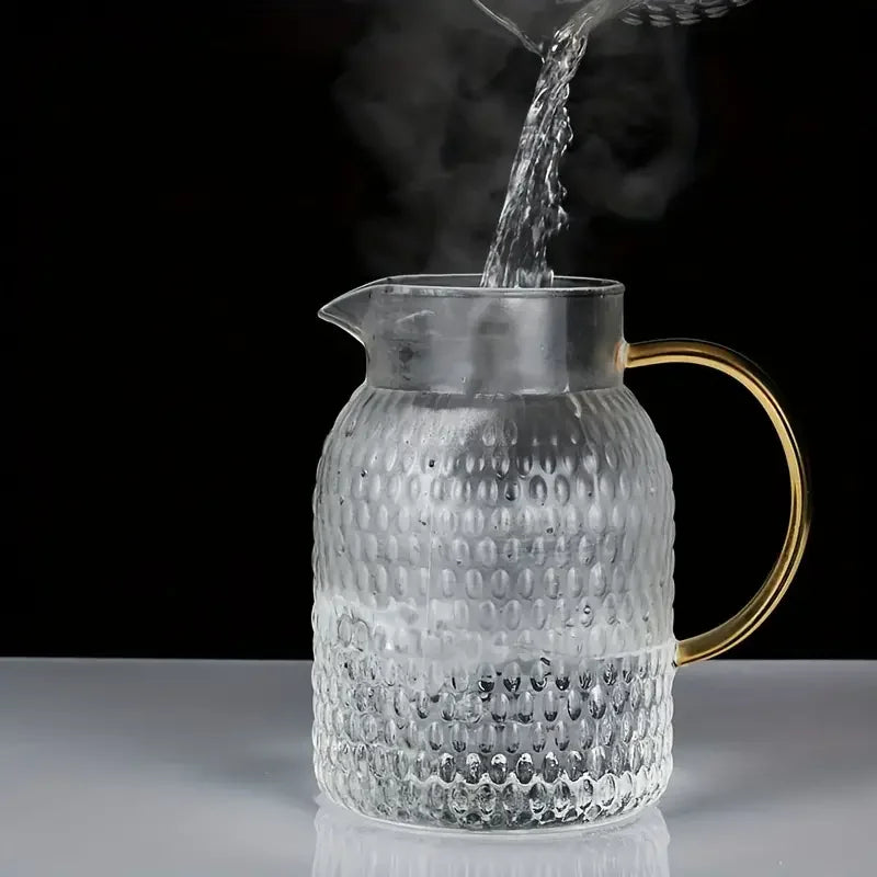 Jarra de vidrio Jarra de vidrio con tapa Jarra de agua resistente de vidrio de borosilicato alto para bebidas frías/calientes Té helado Jugo Leche