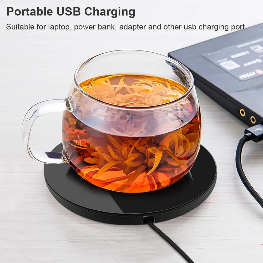 Calentador de tazas de café, almohadilla térmica USB, posavasos termostáticos eléctricos para leche, té y agua, para escritorio de oficina en casa, 5 V CC
