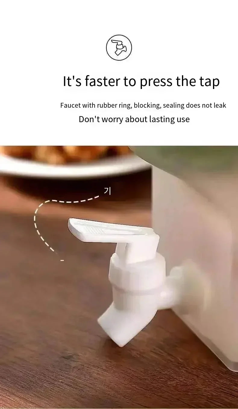 Jarra de agua fría de gran capacidad de 3,5 l, hervidor de agua fría con grifo en el refrigerador, dispensador de bebidas heladas, refrigerador y grifo