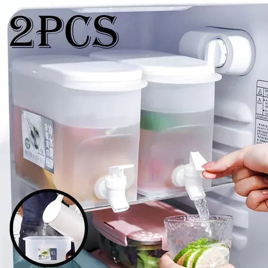 Jarra de agua fría de gran capacidad de 3,5 l, hervidor de agua fría con grifo en el refrigerador, dispensador de bebidas heladas, refrigerador y grifo