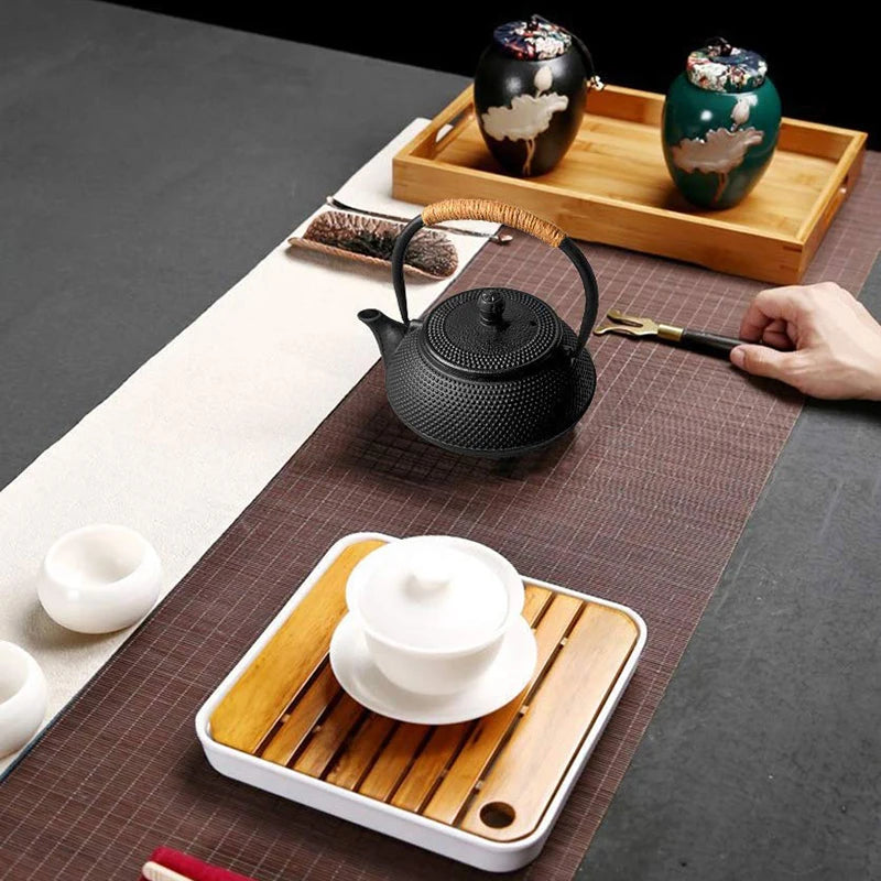 Tetera de hierro con infusor de acero inoxidable, tetera de hierro fundido para hervir agua y té oolong, 600/800/1200 ml