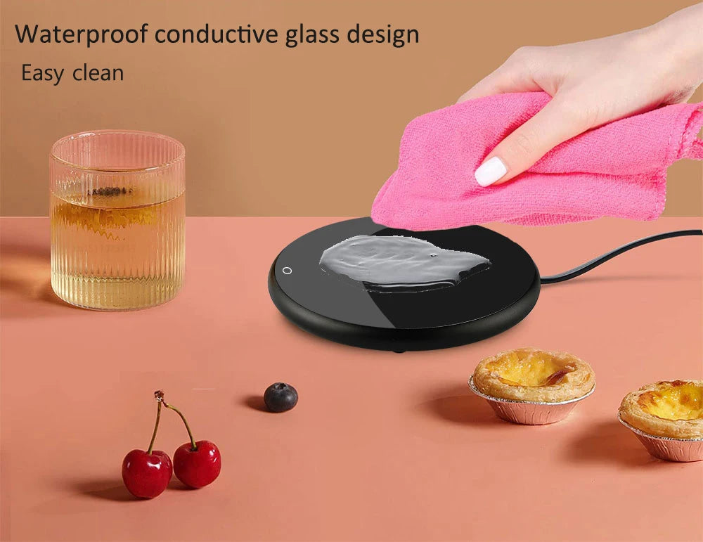 Calentador de tazas de café, almohadilla térmica USB, posavasos termostáticos eléctricos para leche, té y agua, para escritorio de oficina en casa, 5 V CC