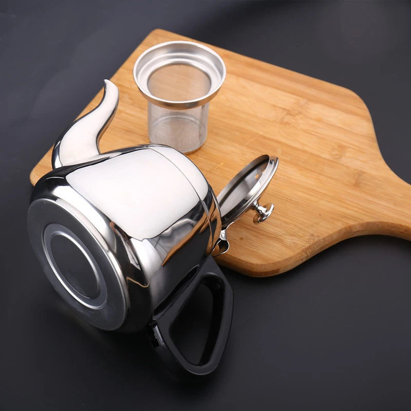 Hervidor de agua de acero inoxidable de 1,2 l, 1,5 l y 2 l para té, agua, ollas calientes, café a gas, inducción, camping.