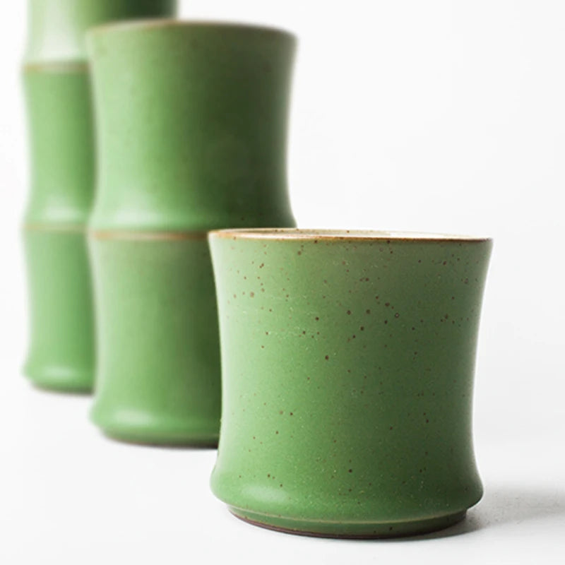 Green Bamboo Tea Set - Tea Pot & Tea Cups