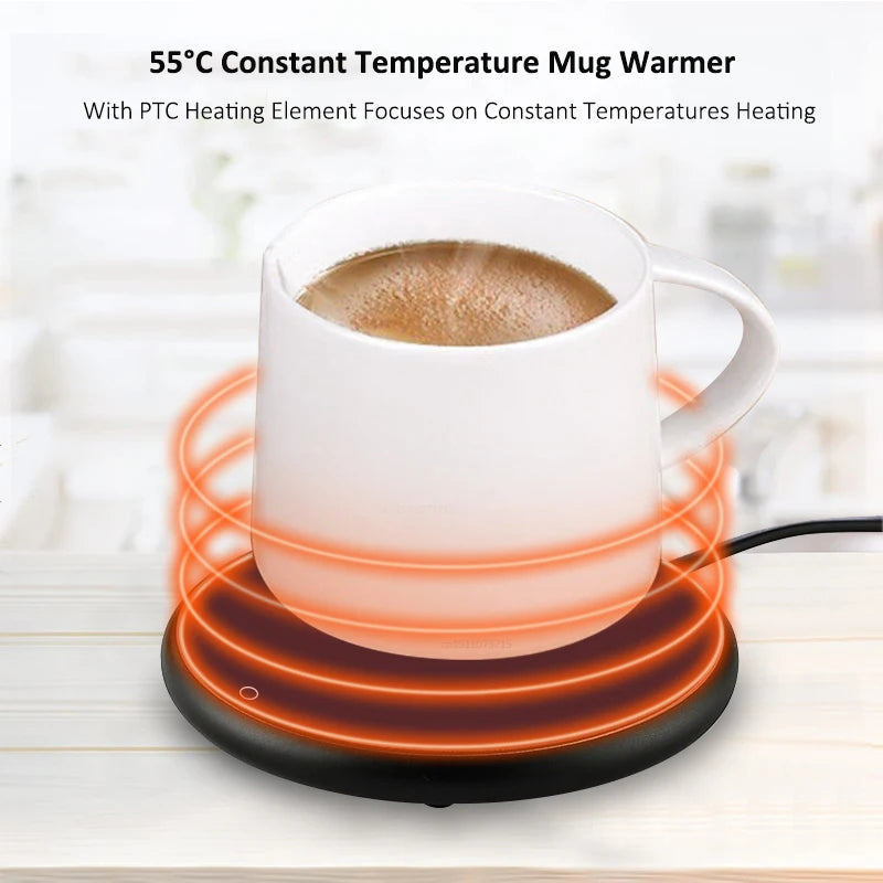 Calentador de tazas de café, almohadilla térmica USB, posavasos termostáticos eléctricos para leche, té y agua, para escritorio de oficina en casa, 5 V CC