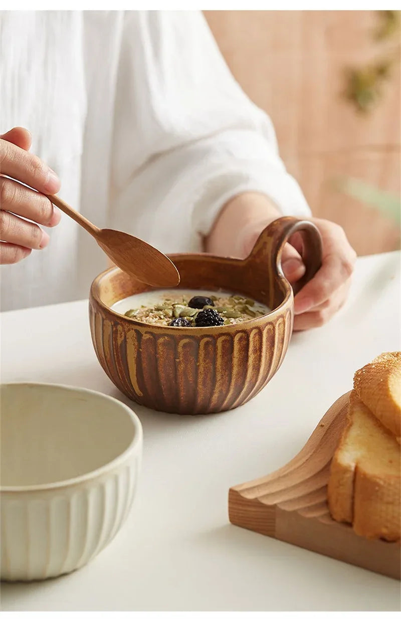 Retro Ceramic Mug Japanese Vintage Rough Pottery Coffee Cup Breakfast Oatmeal Milk Tea Cups Home Coffee Water Mup Drinkware