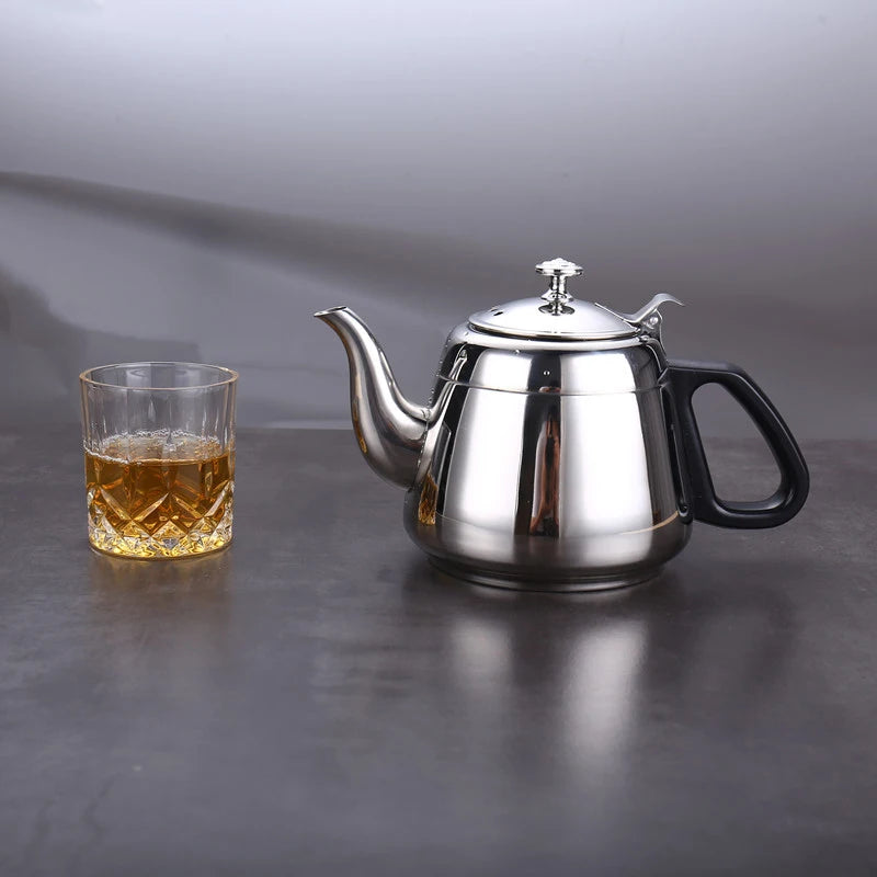 Hervidor de agua de acero inoxidable de 1,2 l, 1,5 l y 2 l para té, agua, ollas calientes, café a gas, inducción, camping.