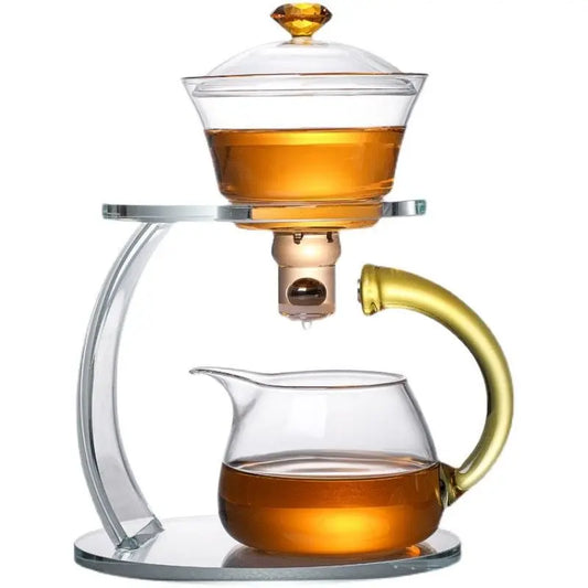 Juego de té magnético de vidrio Herramienta para hacer té perezoso Olla automática