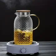 Jarra de vidrio Jarra de vidrio con tapa Jarra de agua resistente de vidrio de borosilicato alto para bebidas frías/calientes Té helado Jugo Leche