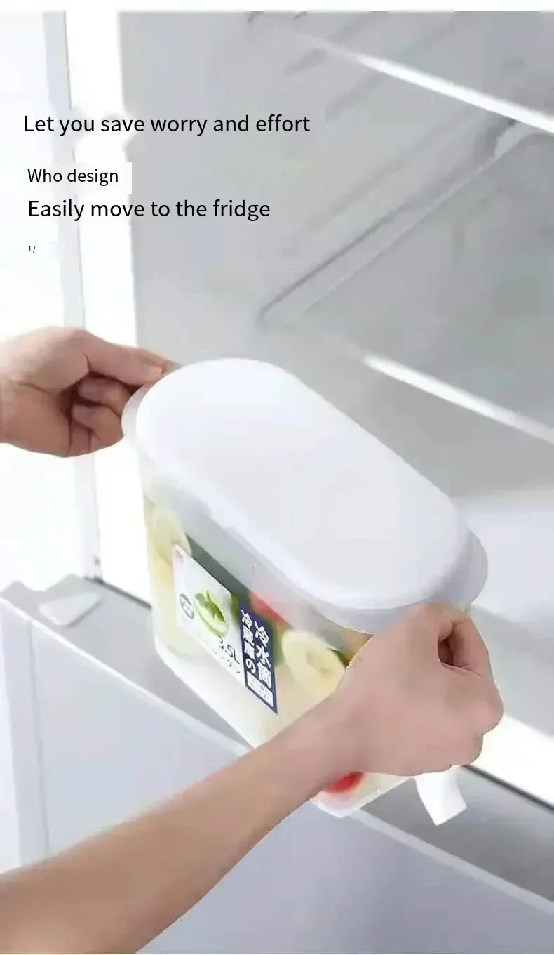 Jarra de agua fría de gran capacidad de 3,5 l, hervidor de agua fría con grifo en el refrigerador, dispensador de bebidas heladas, refrigerador y grifo