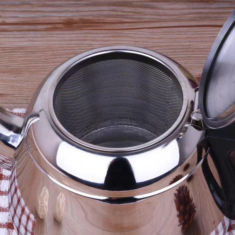 Hervidor de agua de acero inoxidable de 1,2 l, 1,5 l y 2 l para té, agua, ollas calientes, café a gas, inducción, camping.