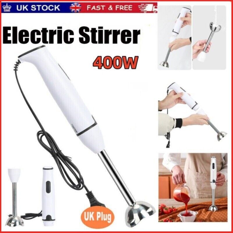 Hand Blender 400W Electric Stick Blender Curry Puree Food Mixer And Liquidiser