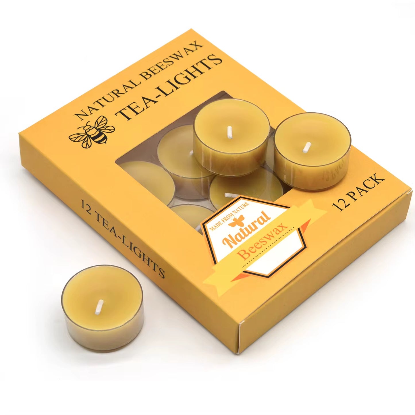 Beeswax Tealights – 12-Pack
