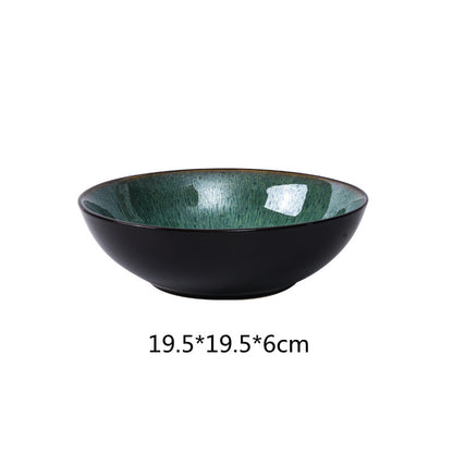 Glaze Kiln Ceramic Noddle Bowl Fruit Salad Tableware Set