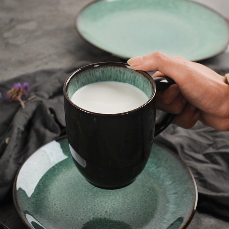 Glaze Kiln Ceramic Noddle Bowl Fruit Salad Tableware Set