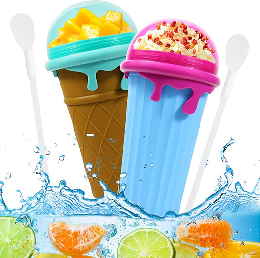 Large Capacity Slushy Cup Summer Squeeze Homemade Juice Water Bottle Quick-Frozen Smoothie Sand Cup Pinch Fast Cooling Magic Ice Cream Slushy Maker Beker Kitchen Gadgets