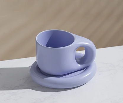400ml Splash Ink Floriddle Ceramic Mug with Saucer Coffee Cups and Saucers Home Office Tea Cup Coffee Cups Korean Mug Ceramic Pl