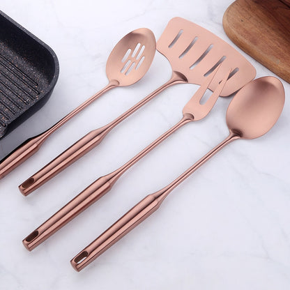 1Pc Rose Gold Kitchenware Stainless Steel Cooking Tool Rice Soup Spoon Pasta Fork Kitchen Accessories Server Kit Dinner Utensil