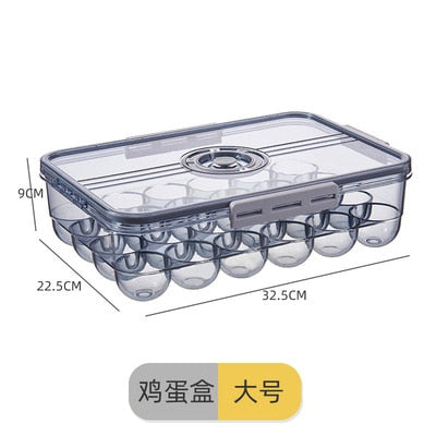 Refrigerator Storage Box Kitchen Storage Container Food Grade PET Plastic Transparent Thickened Timekeeping Frozen Organizer Box