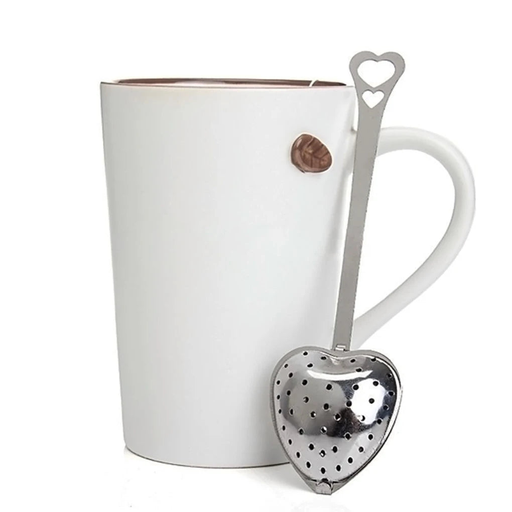 Reusable Tea Infuser Heart Shaped Stainless Steel Teakettle Locking Tea Filter Seasoning Ball  Mesh Herbal Ball Tea Spice Strain