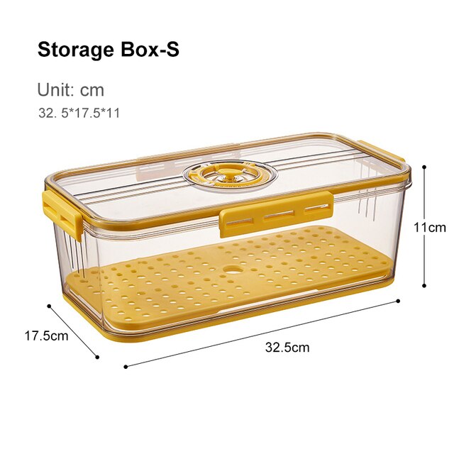 Refrigerator Storage Box Kitchen Storage Container Food Grade PET Plastic Transparent Thickened Timekeeping Frozen Organizer Box