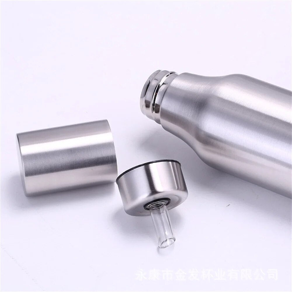 Stainless Steel Oil Bottle Vinegar Condiment Can Leak-Proof Storage Bottles Soy Sauce Dispenser Jar Seasoning Pot Kitchen Gadget