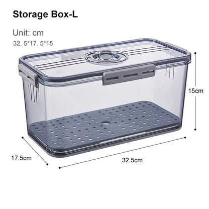 Refrigerator Storage Box Kitchen Storage Container Food Grade PET Plastic Transparent Thickened Timekeeping Frozen Organizer Box