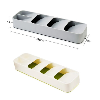 Cutlery Storage Tray Knife Block Holder Tableware Organizer Spoon Fork Separation Box Kitchen Drawer Plastic Container Cabinet