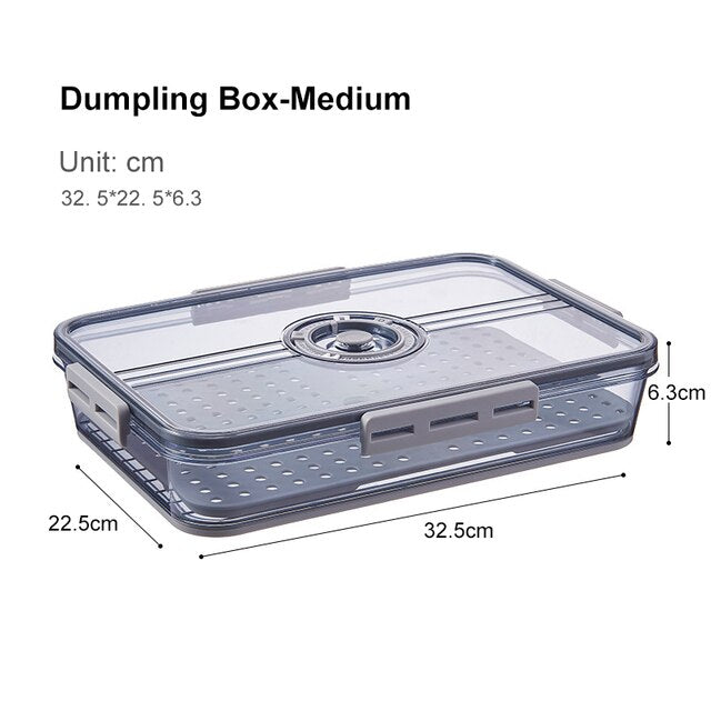 Refrigerator Storage Box Kitchen Storage Container Food Grade PET Plastic Transparent Thickened Timekeeping Frozen Organizer Box