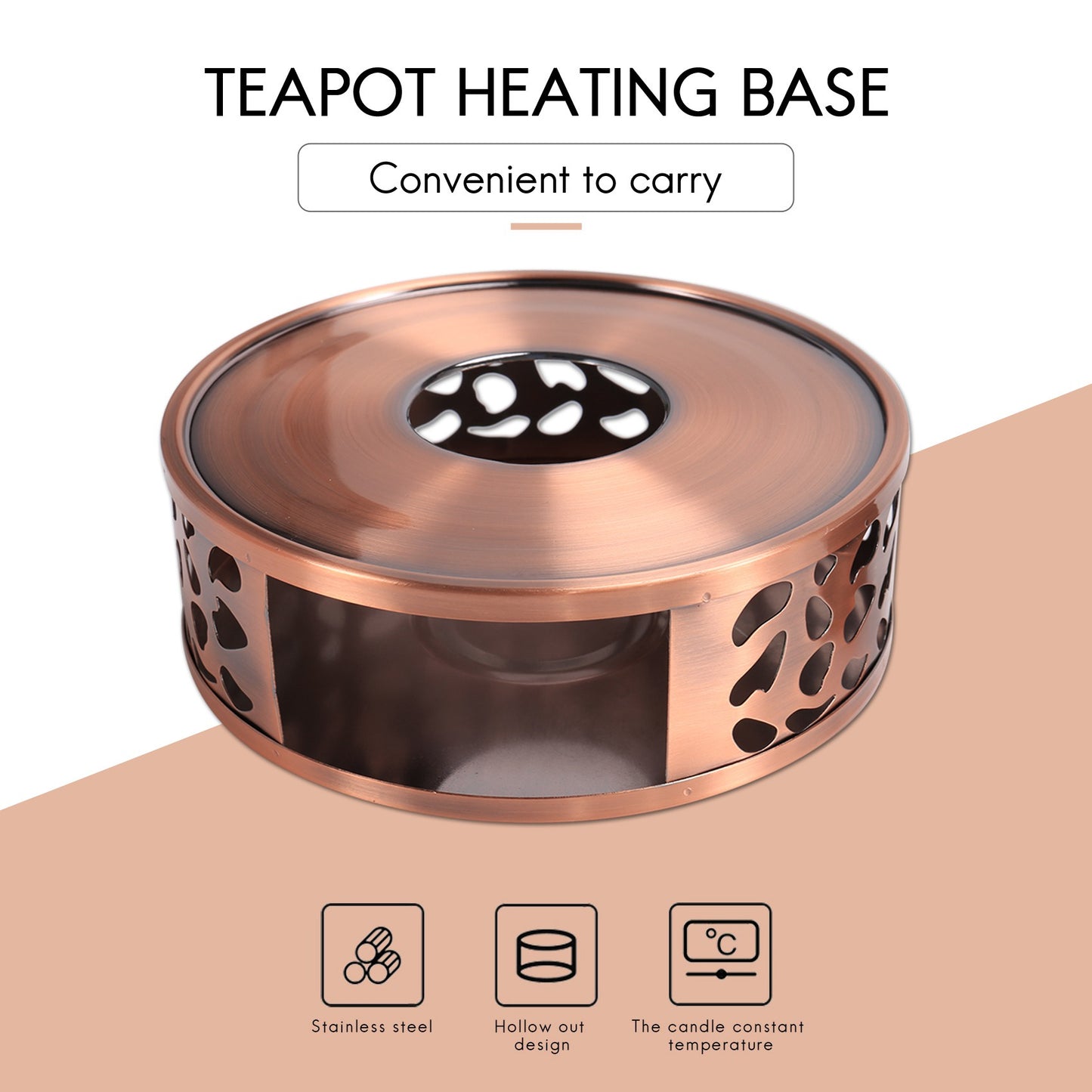 Durable Stainless Steel Tea Warmer, Heating Base, Teapot, Warm Tea Stove, Candle Teapot, Tea Set