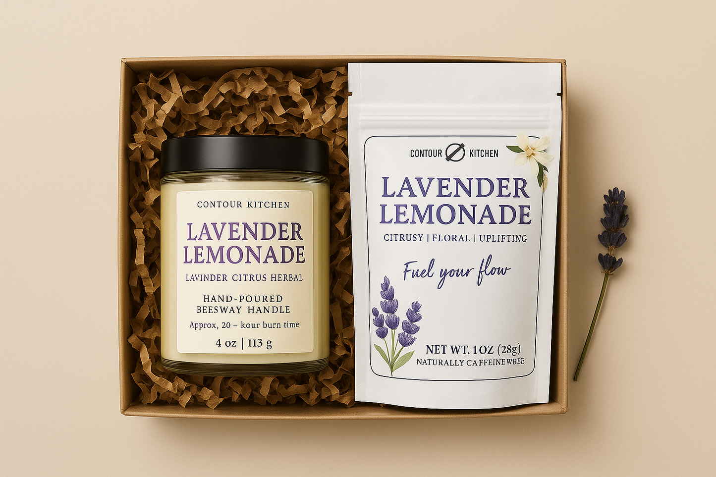 Lavender Lemonade Tea & Candle Gift Set