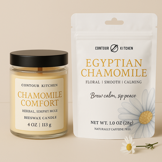 Chamomile Comfort Gift Set – Tea & Candle Duo