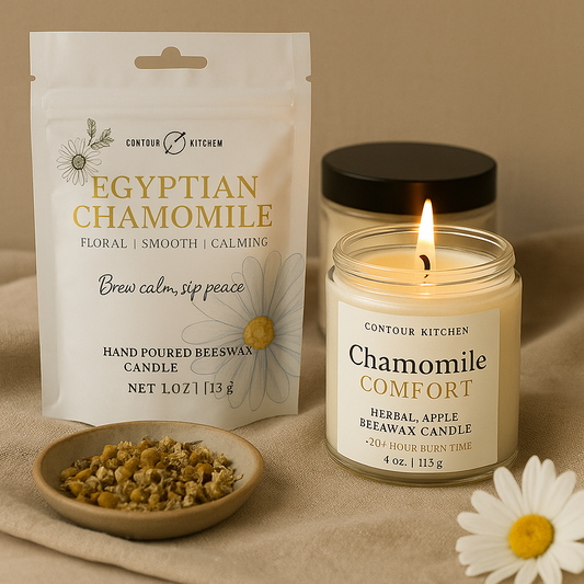 Chamomile Comfort Gift Set – Tea & Candle Duo