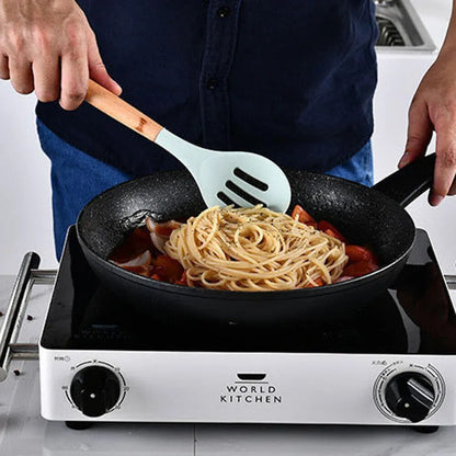 19Pcs Silicone Non-Stick Cookware Utensils Set Wooden Handle Spatula Egg Beaters Kitchenware Heat Resistant Kitchen Accessories