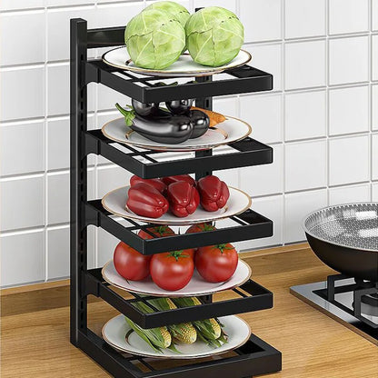 Home Storage Kitchen Accessories Adjustable Pot Rack Organizer Cabinet Storage Kitchen Organizer Pot Lid Rack Cookware Holders