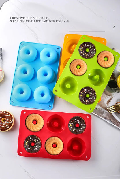 4 Size Silicone Baking Pan for Pastry Donuts Silicone Form Doughnut Mould DIY Cake Chocolate Bagels Dessert Bakery Tools