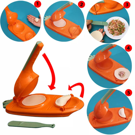 Dough Pressing Tool＆Dumpling Mold Pressing Set 2 In 1 Manual Dumpling DIY  Maker Noodle Press Household Kitchen Manual Bake Tool