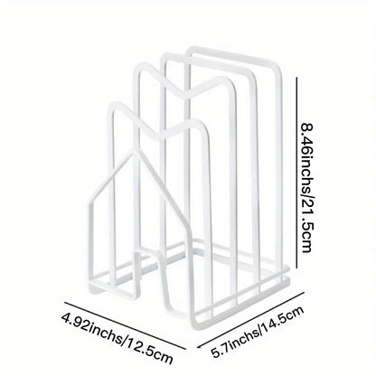 1pc Multi-Purpose Sturdy Metal Cutting Board Rack, Chopping Board Organizer Stand Holder Kitchen Countertop Pot Rack Organizer