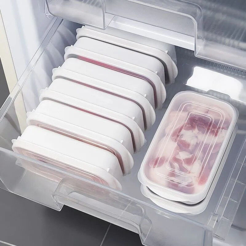 Japanese Style Refrigerator Scale Fresh Keeping Box Kitchen Food Fruit Meat Freezing Organizer Container Storage Box Leak Proof